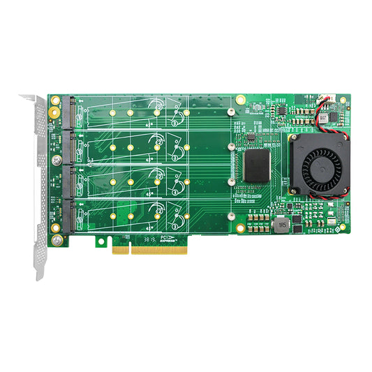 PCIe x8 to 4-Port M.2 NVMe Controller Card