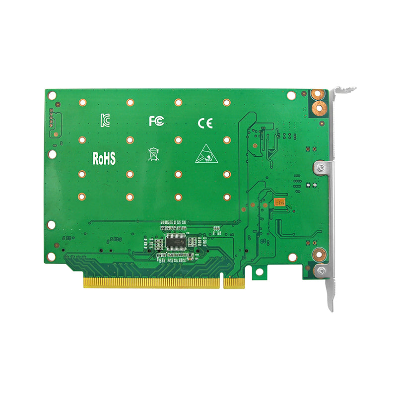 PCIe 4.0 x16 to 4-Port M.2 NVMe Adapter with Heatsink