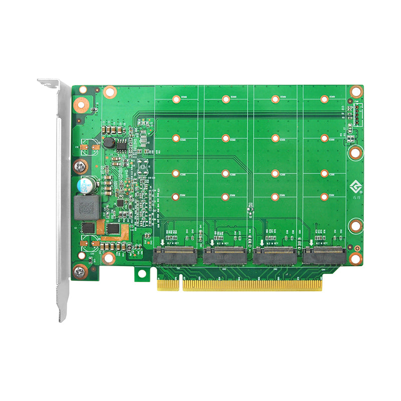 PCIe 4.0 x16 to 4-Port M.2 NVMe Adapter with Heatsink