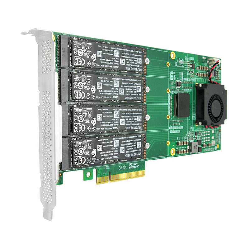 PCIe x8 to 4-Port M.2 NVMe Controller Card