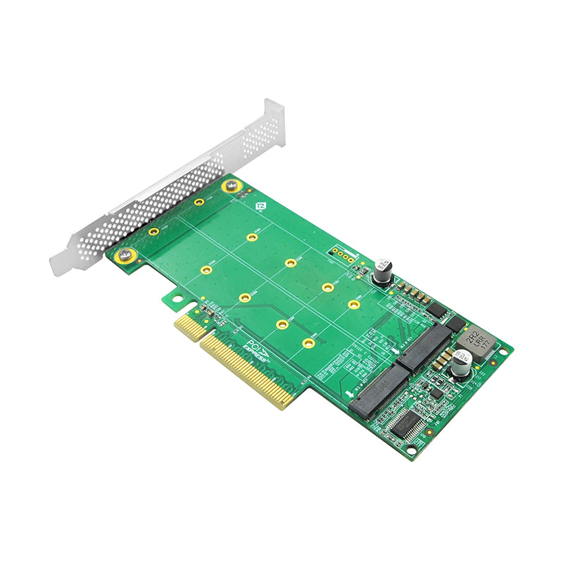 PCIe x8 to 2-Port M.2 NVMe Adapter