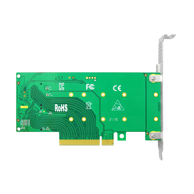 PCIe x8 to 2-Port M.2 NVMe Adapter