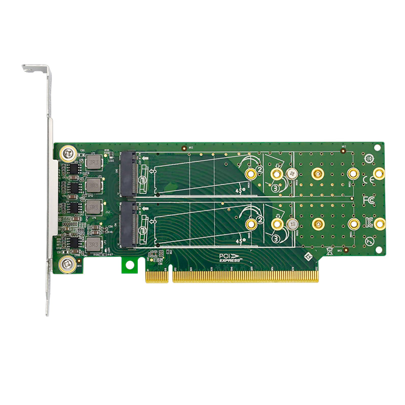 PCIe x16 to 4-Port M.2 NVMe SSD Adapter- Low Profile