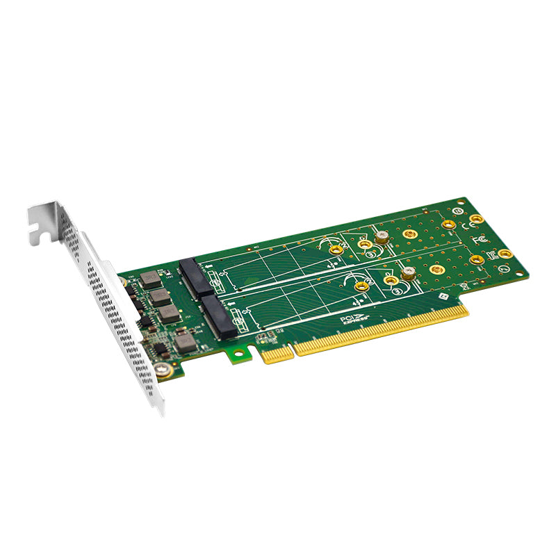 PCIe x16 to 4-Port M.2 NVMe SSD Adapter- Low Profile