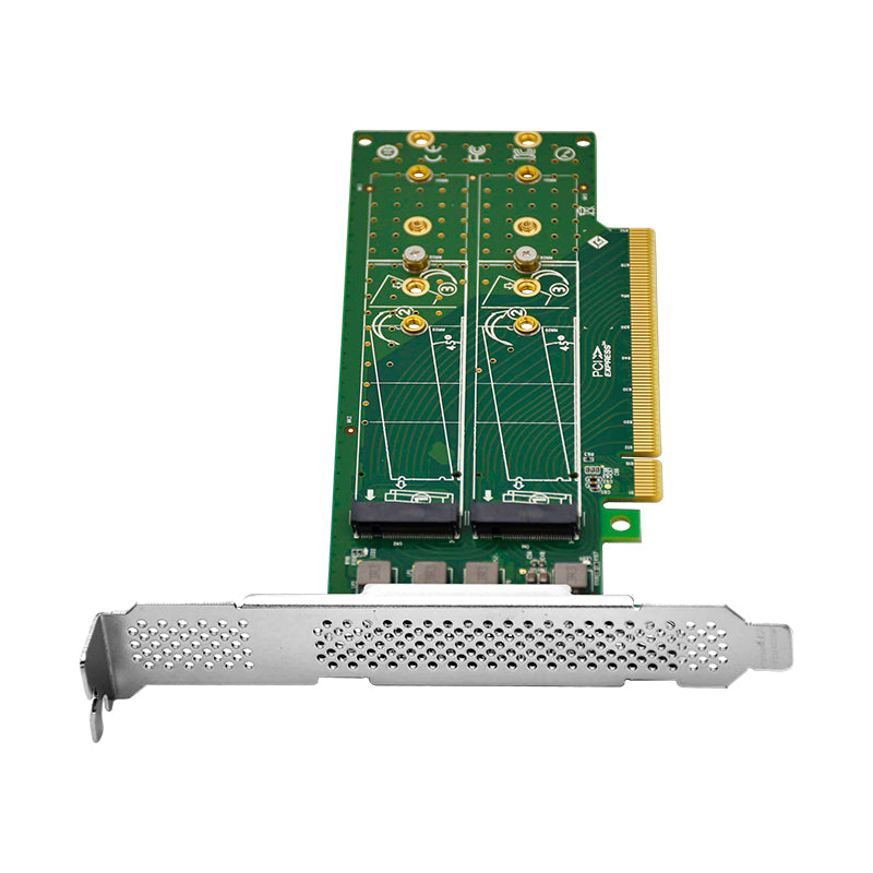 PCIe x16 to 4-Port M.2 NVMe SSD Adapter- Low Profile