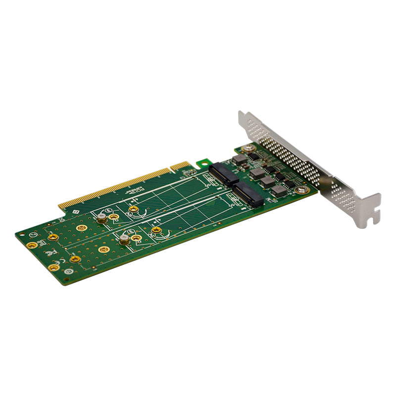 PCIe x16 to 4-Port M.2 NVMe SSD Adapter- Low Profile