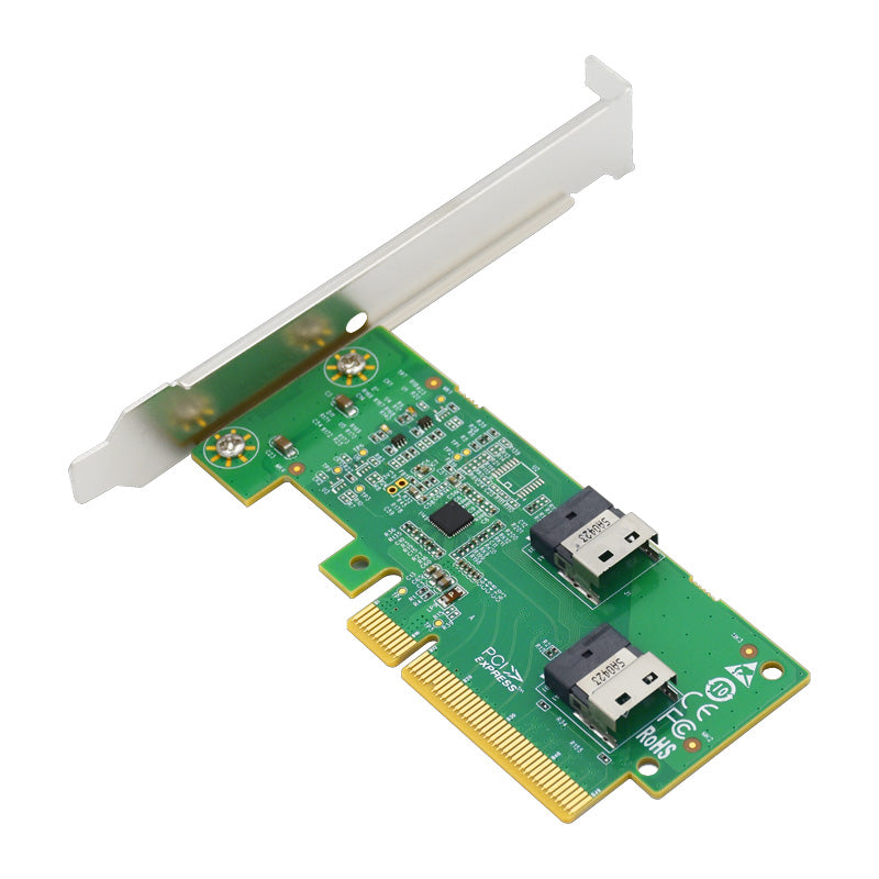 PCI Express 4.0 x8 to Two SlimSAS SFF-8654 4i Adapter