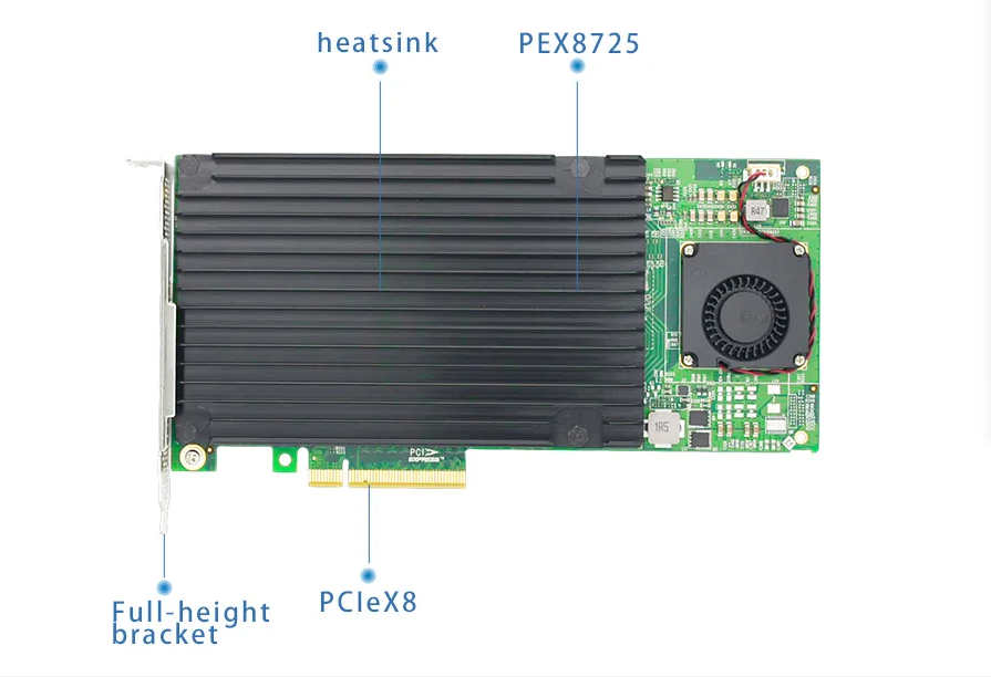 PCIe x8 to 4-Port M.2 NVMe Controller Card