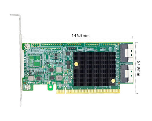 PCI Express 4.0 x16 to Two SlimSAS SFF-8654 8i Retimer Adapter