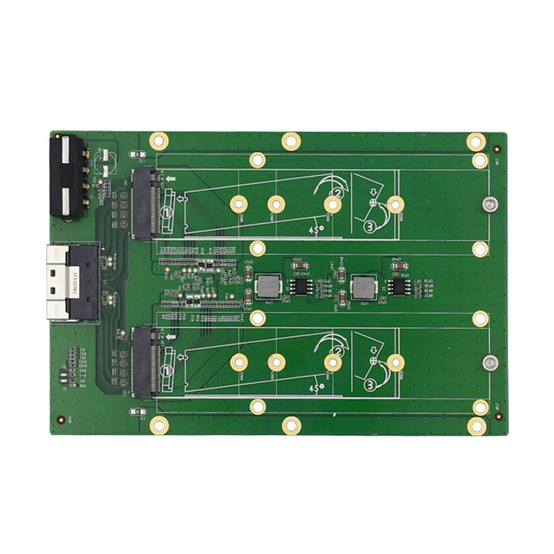 SFF-8654 to 2 Port M.2 M Key NVMe Adapter Card