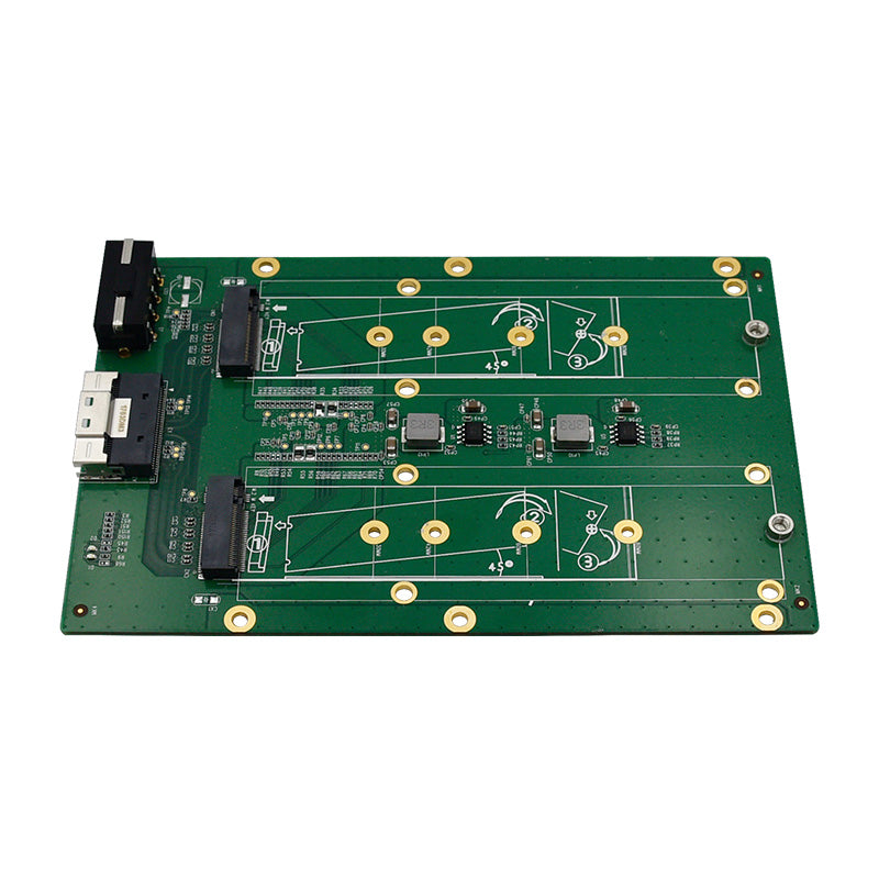 SFF-8654 to 2 Port M.2 M Key NVMe Adapter Card